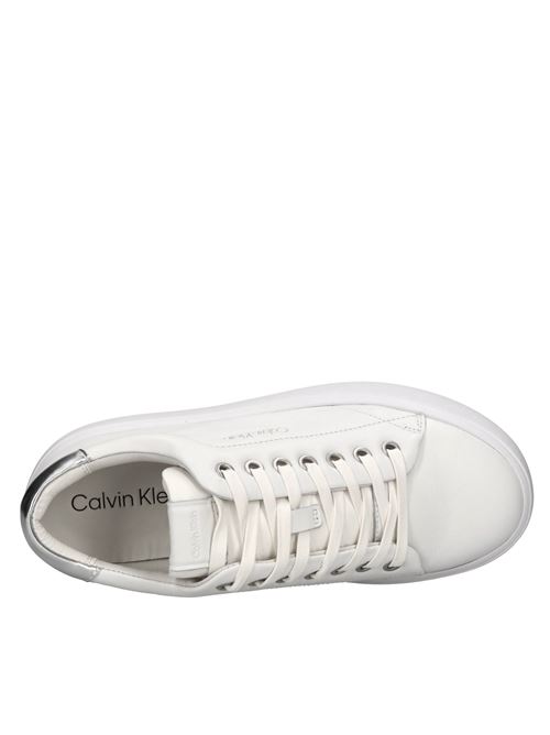 Sneakers in pelle ed ecopelle CALVIN KLEIN | HW0HW01861BIANCO-ARGENTO